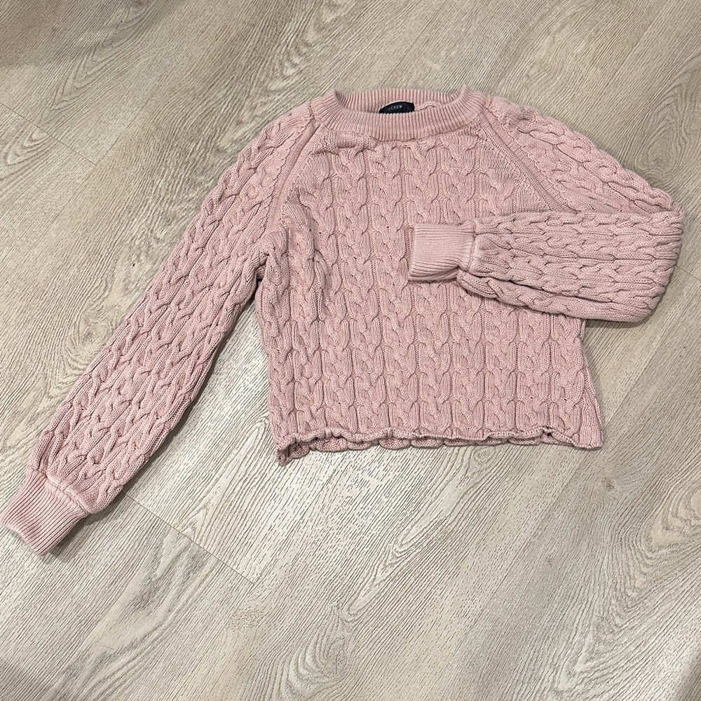 JCREW Cable knit ballon sleeved sweater